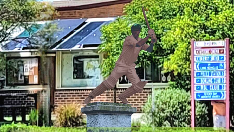An artists impression of the statue of Doug Walters. Picture supplied