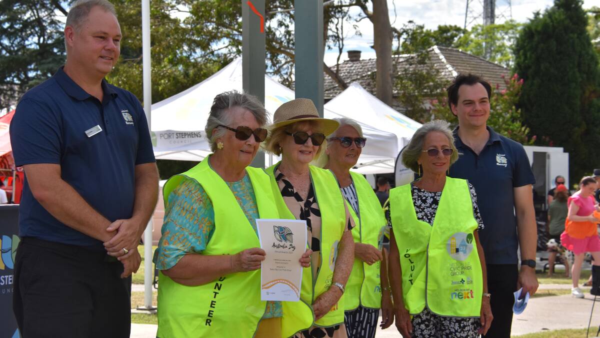 Nelson Bay Civic Pride Group received Port Stephens Council's environmental award at the Australia Day awards. Picture by Laura Rumbel