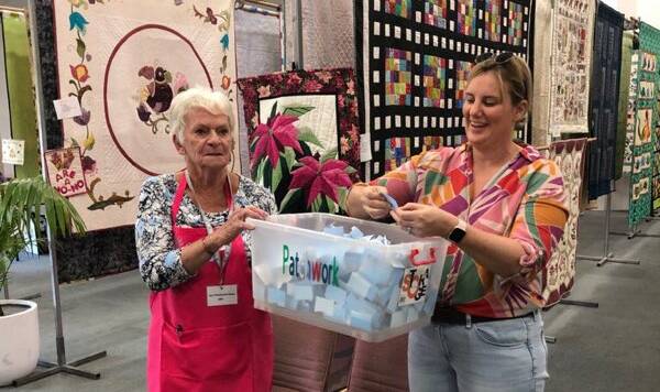 Jan Hall of Jan's Patchwork Group with Yacaaba Centre manager Louise Simpson. Picture supplied
