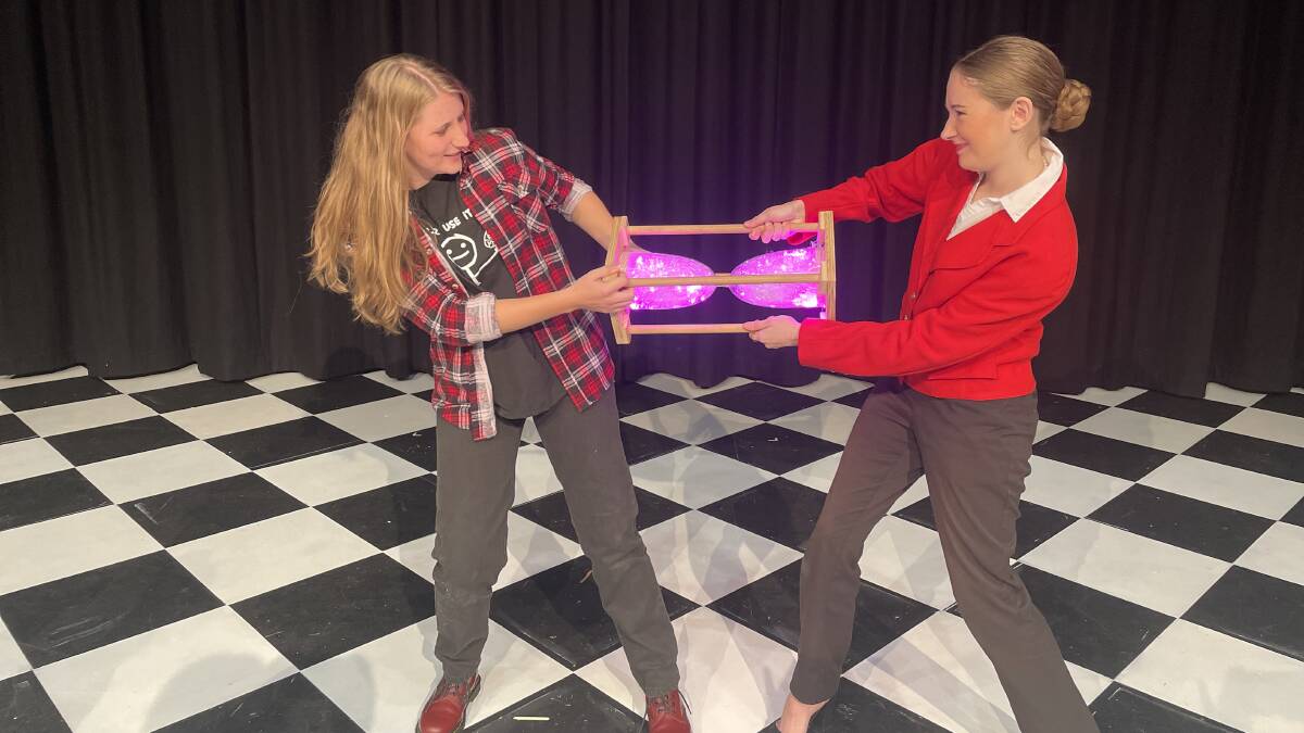 Year 11 student Anique de Vries and Year 10 student Sienna McCarthy landed the lead roles of mother and daughter Katherine and Ellie Blake. Picture by Laura Rumbel