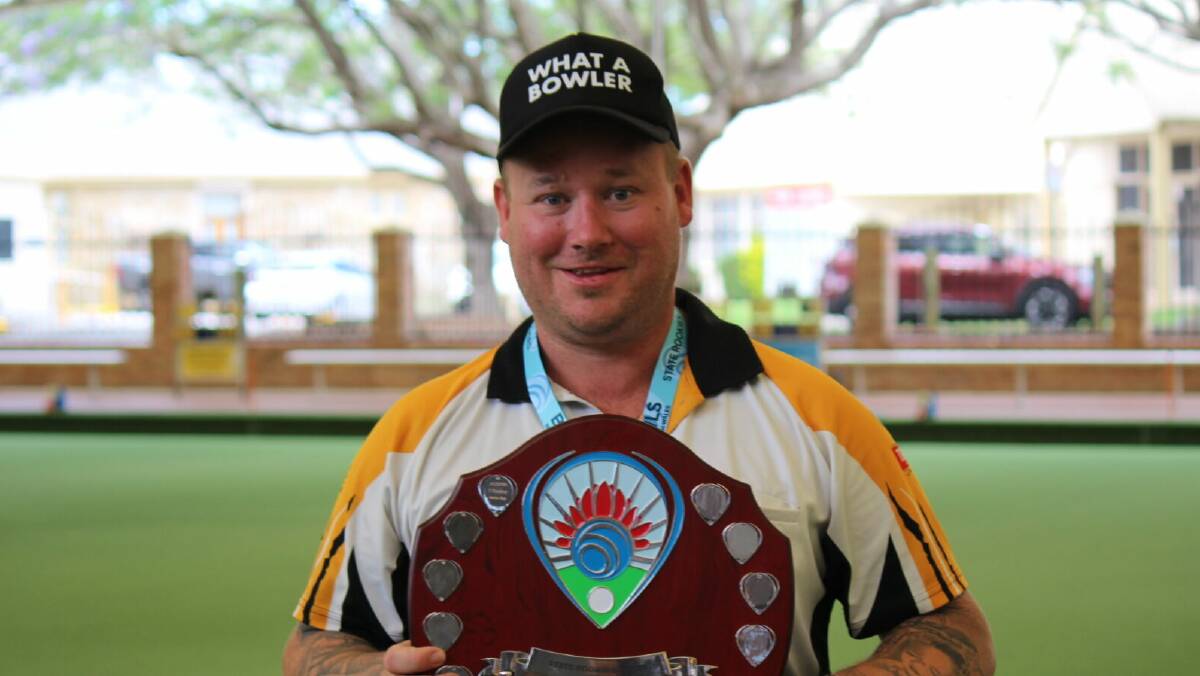 Joel Field with the State Rookie Singles Championship. Picture supplied by Bowls NSW