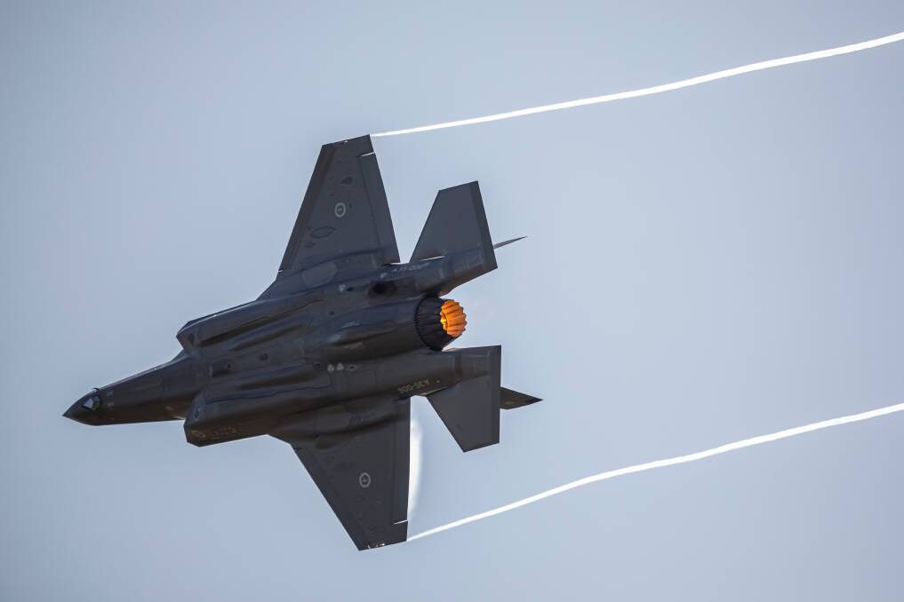 F-35A Lightning II aircraft from Williamtown will flypast a number of Port Stephens and Hunter Anzac Day services on Tuesday, April 25. Picture: CPL Craig Barrett