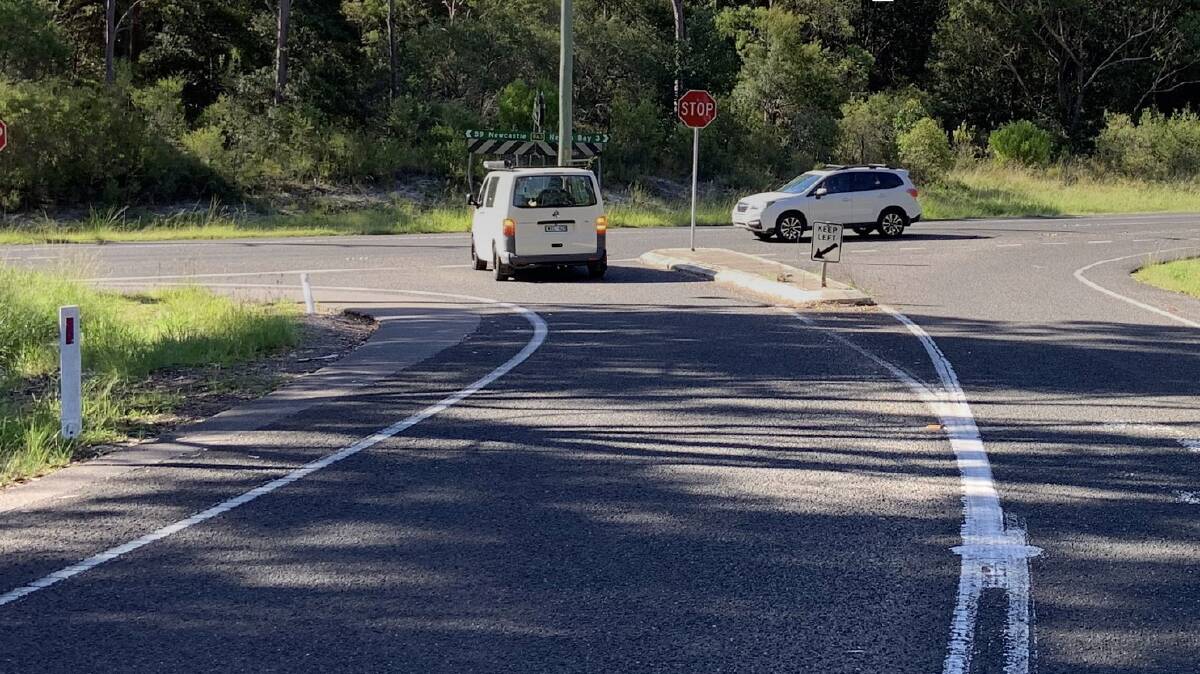 Prior to its brief reopening this week, Gan Gan Road had been closed for a number of weeks while undergoing upgrades to the Nelson Bay Road intersection (pictured) and an 800 metre section of the road. Picture by Port Stephens Council