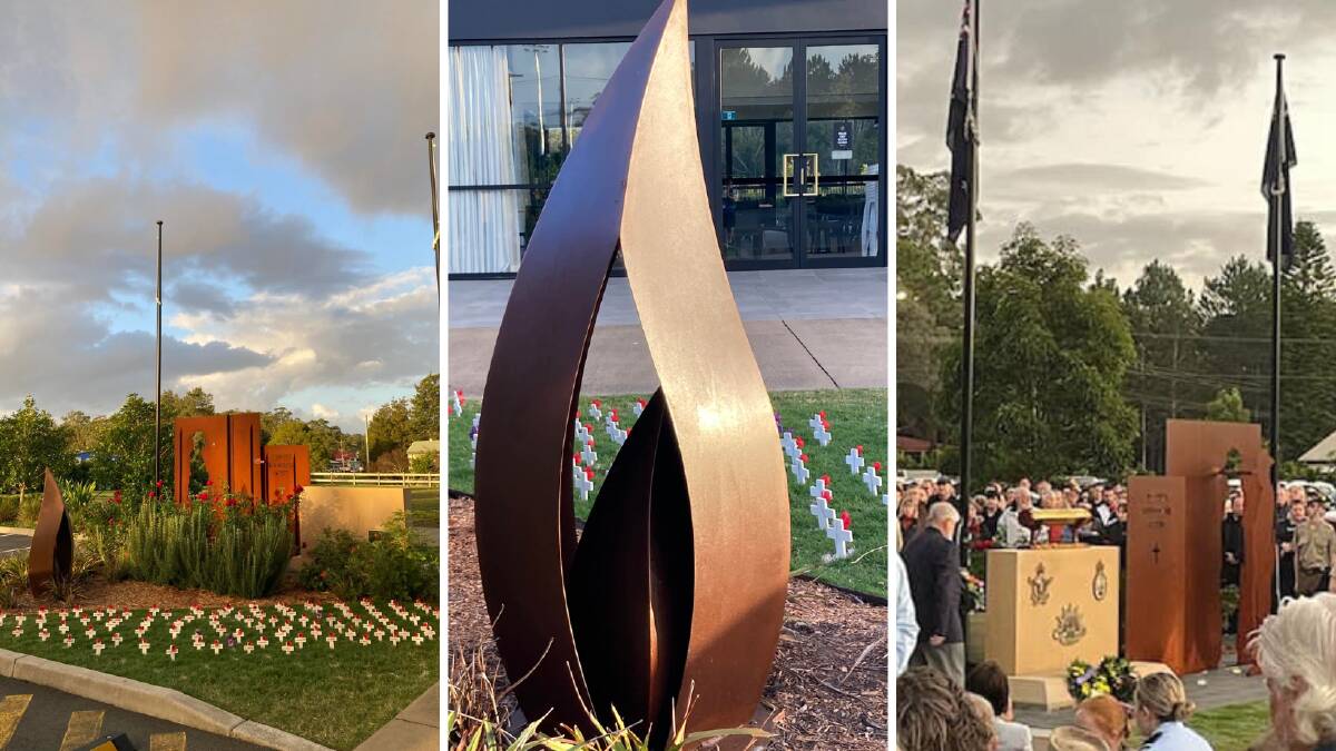 Medowie RSL Sub-Branch saw 3000 people attend its dawn service on April 25, 2023 where a new eternal flame sculpture was unveiled and tribute crosses were displayed.