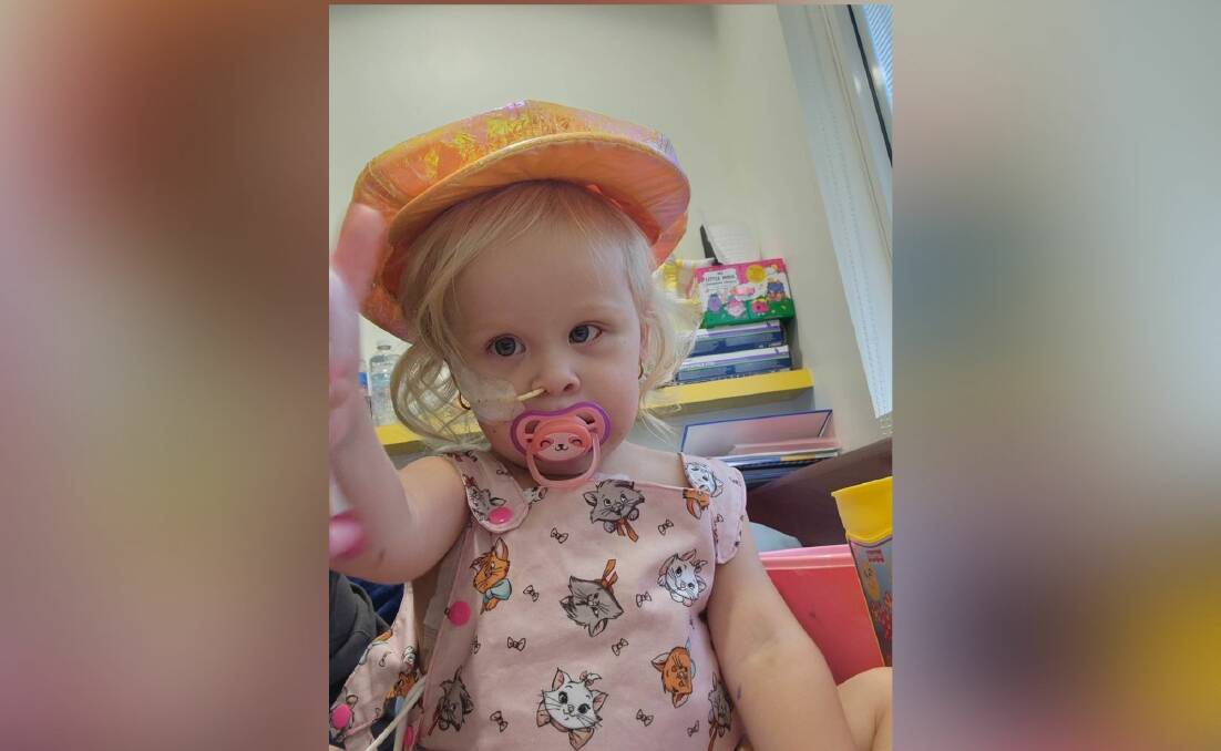 Two year-old Adelyn Rockwell was diagnosed with Stage 4 Neuroblastoma on January 12, 2023 and is undergoing chemotherapy. Picture supplied