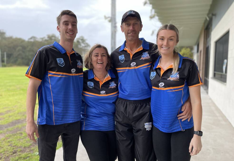 Meet Nelson Bay's Clark family - Alec, Sam, John and Erin, who all have a passion for touch football. Picture by Alanna Tomazin