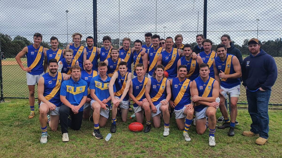 The Nelson Bay Marlins AFL Club booked their first grand final spot in nine years after a 70-50 win over Newcastle City. Picture supplied